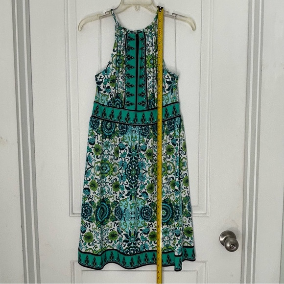 London Times Key Hole Paisley Printed Halter Dress - Picture 4 of 14